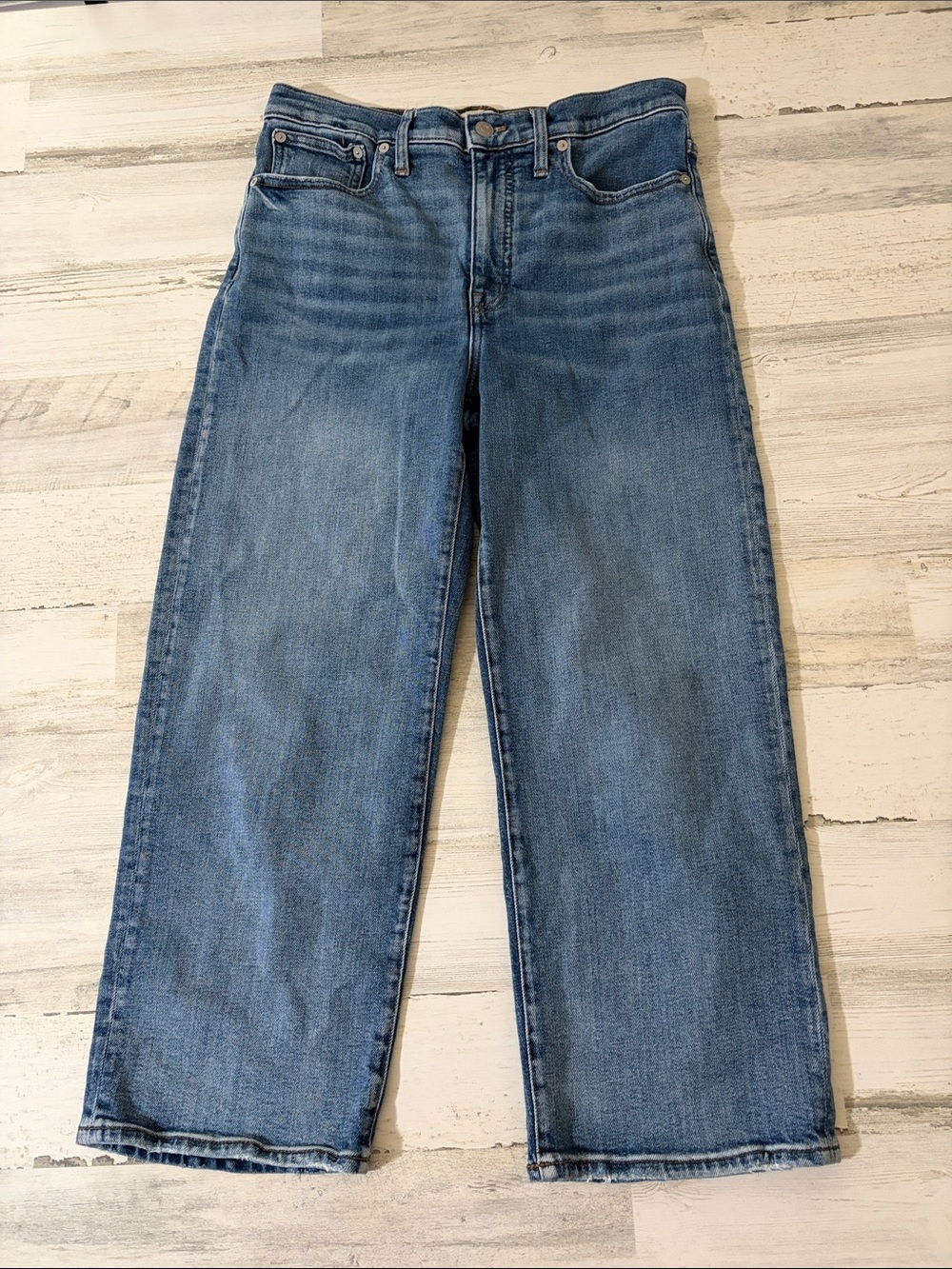 Madewell Slim Wide Leg Crop Jeans Size 28 - Picture 2 of 15